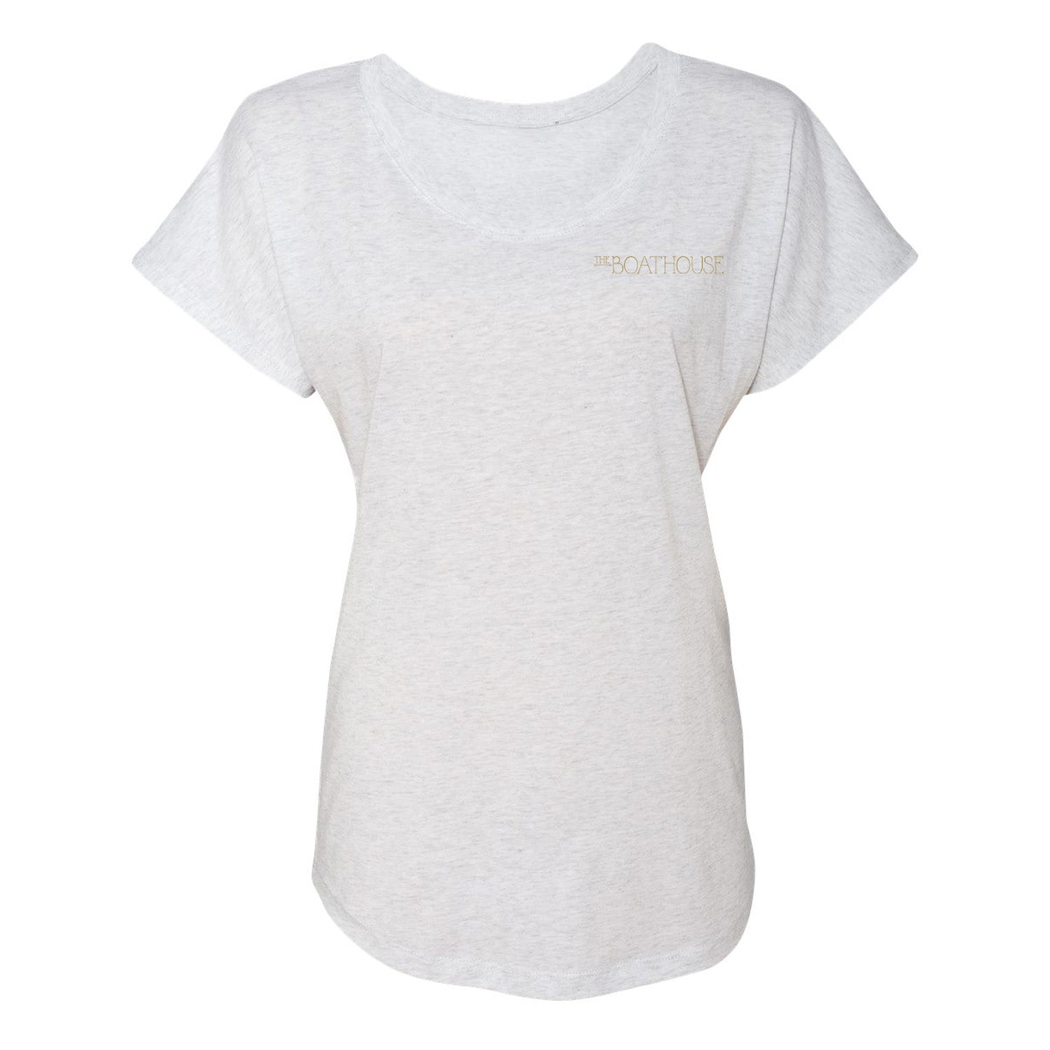 Central Park Boathouse Ladies White Scoop Neck T-Shirt - Front View