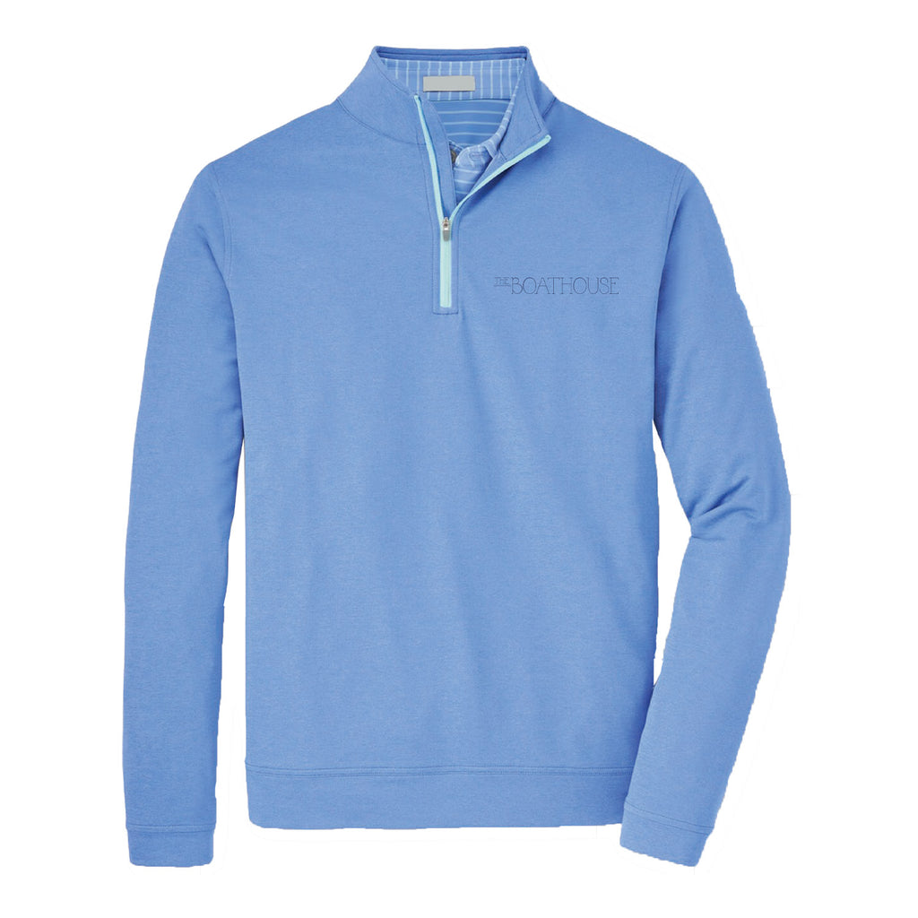 Peter Millar Central Park Boathouse Light Blue Quarter-Zip Pullover