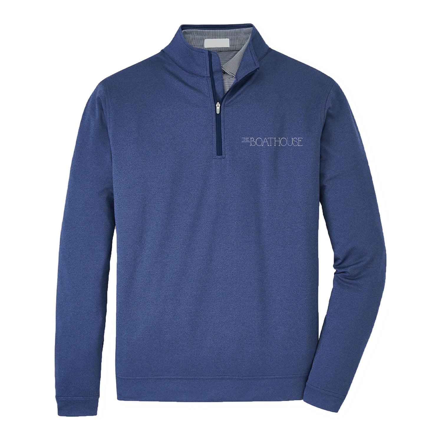 Peter Millar Central Park Boathouse Navy Quarter-Zip Pullover - Front View