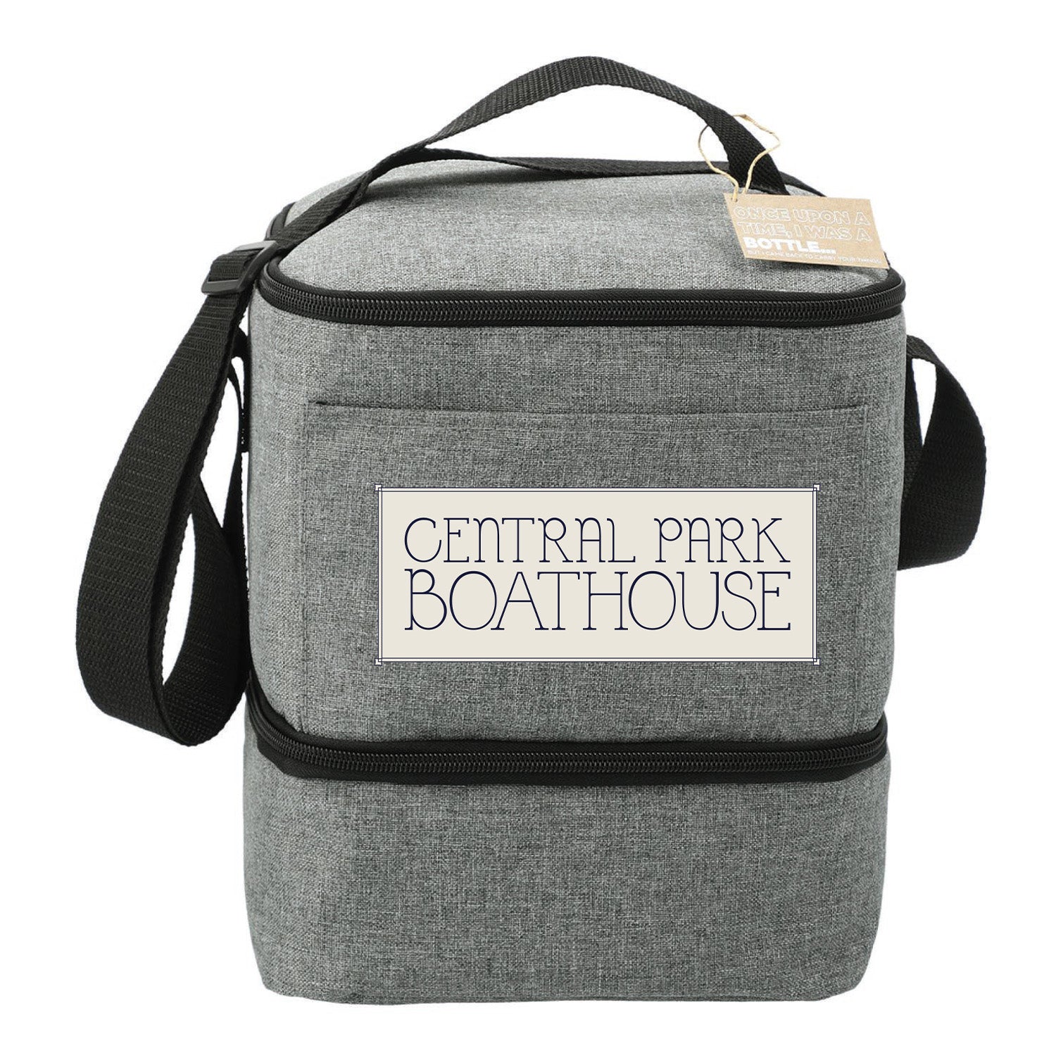 Central Park Boathouse Lunch Bag Cooler in Grey - Front View